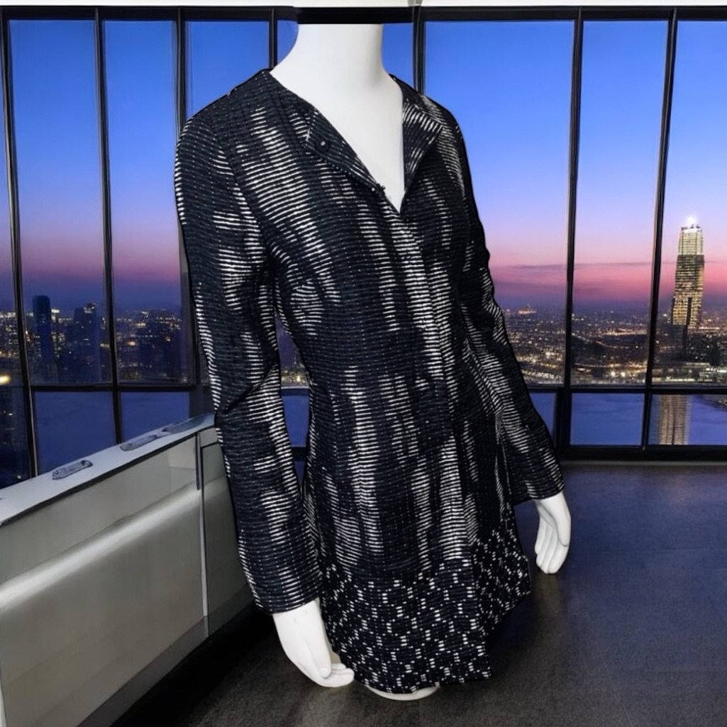 Elie Tahari Black White Woven Pattern Jacket
